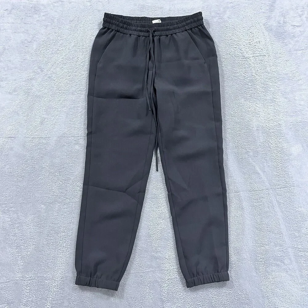 J.Crew Tapered Jogger Pants Women's 2 Gray Drawstring Pockets Stretch Lounge‎